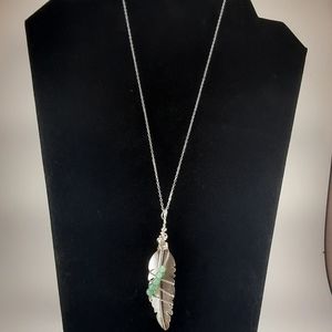 22inch Handmade Wire Wrapped Silver Feather With A